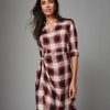 Women * | Best Reviews Of Untuckit Dresses & Skirts Plaid Rachel Wrap Dress Black