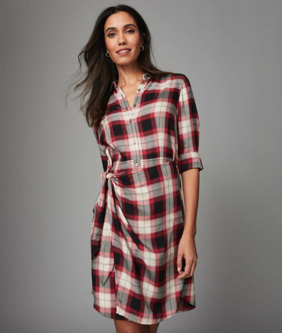 Women * | Best Reviews Of Untuckit Dresses & Skirts Plaid Rachel Wrap Dress Black