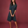 Women * | Best Sale Untuckit Dresses & Skirts Pleated Janice Midi Dress Green