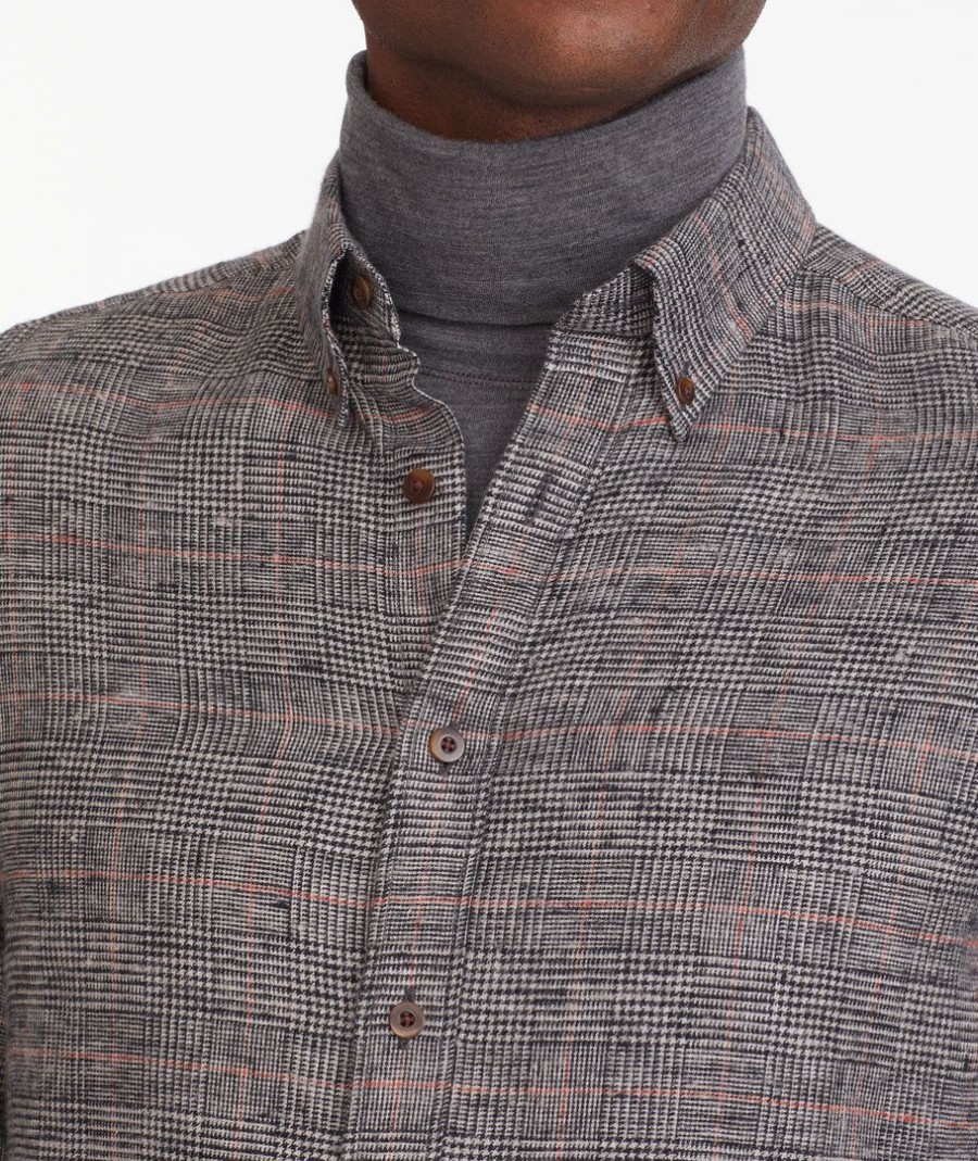 Men * | Best Pirce Untuckit Linen Flannel Zermatt Wallis Shirt Grey