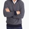 Men * | Top 10 Untuckit Birdseye Merino Wool Quarter-Zip Sweater Sweaters & Sweatshirts Navy