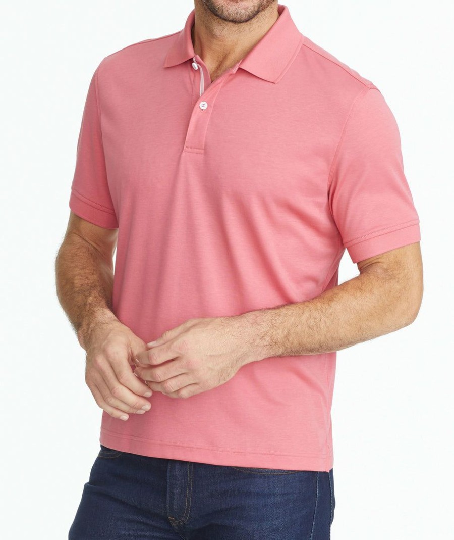 Men * | Deals Untuckit Wrinkle-Free Damaschino Polo Polos Light Red