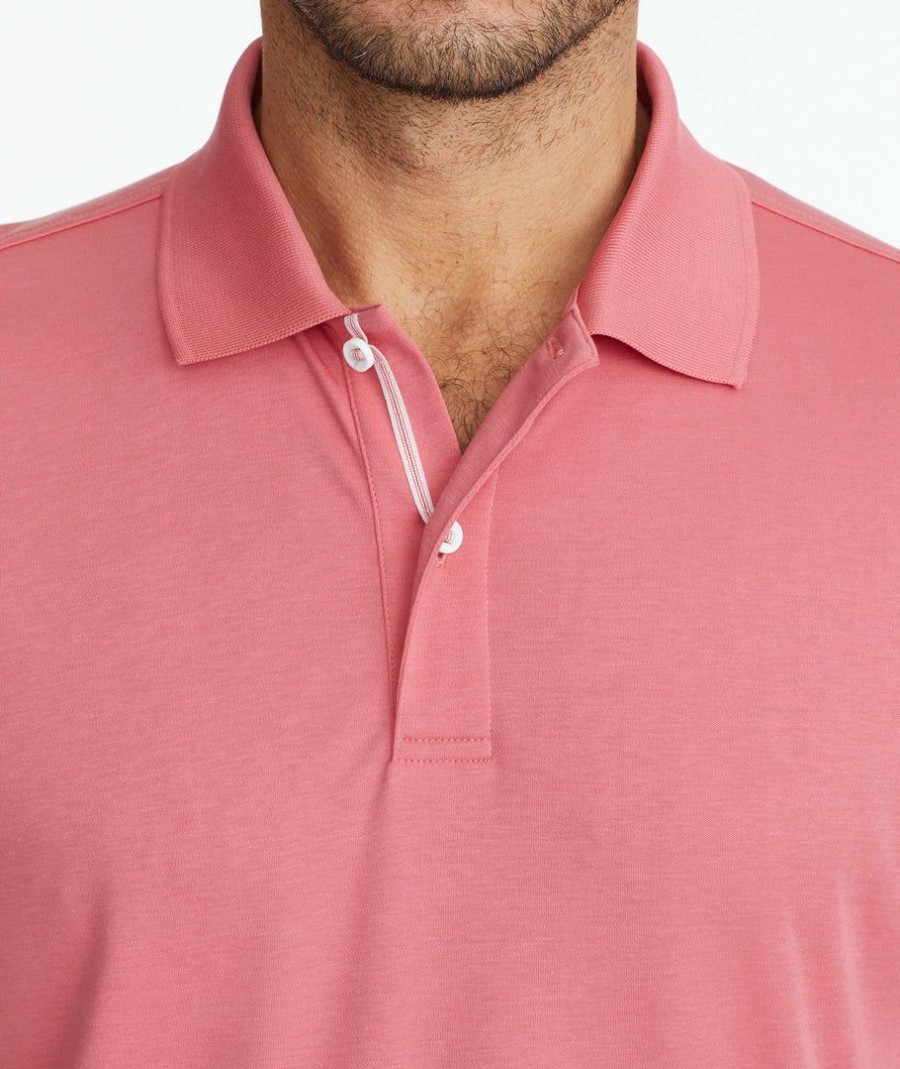 Men * | Deals Untuckit Wrinkle-Free Damaschino Polo Polos Light Red