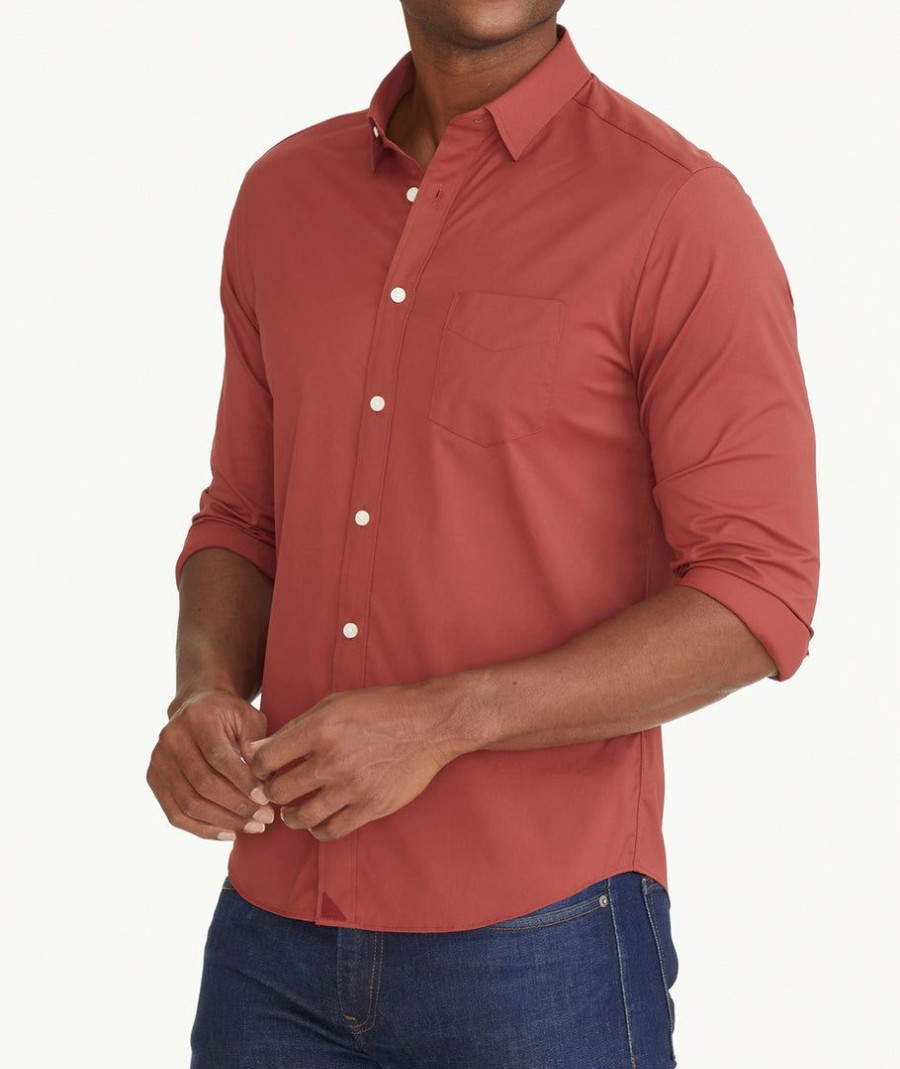 Men * | Best Reviews Of Untuckit Wrinkle-Free Performance Gironde Shirt Red