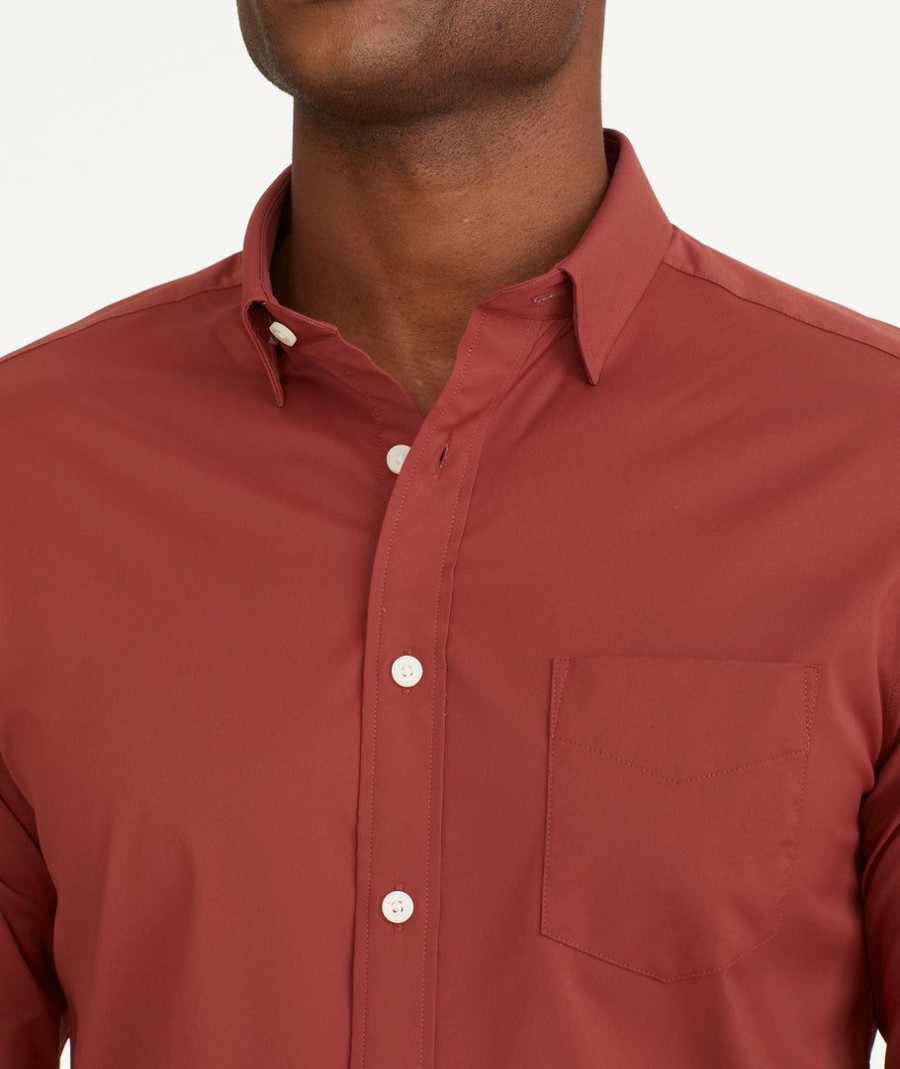 Men * | Best Reviews Of Untuckit Wrinkle-Free Performance Gironde Shirt Red