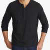 Men * | Deals Untuckit Tees & Henleys Ultrasoft Long-Sleeve Henley Black