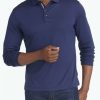 Men * | Best Reviews Of Untuckit Polos Wrinkle-Free Damaschino Long-Sleeve Polo Navy