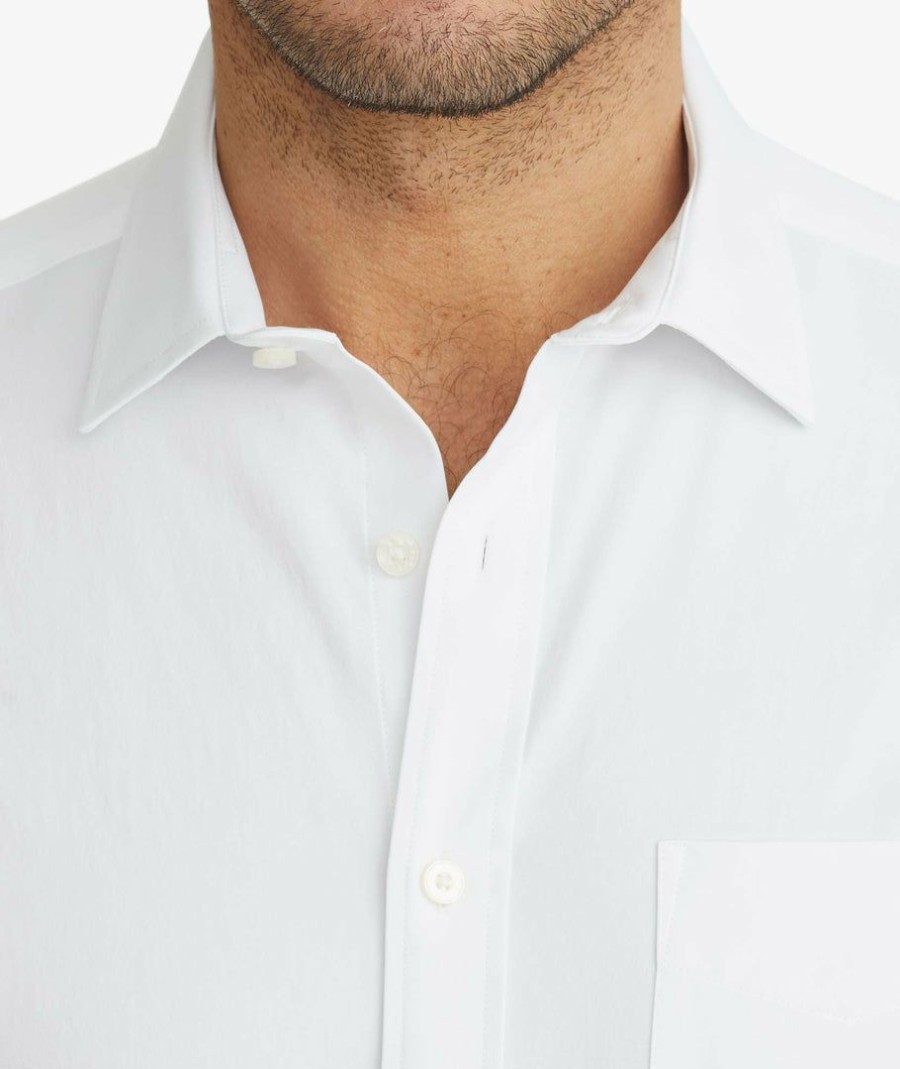 Men * | Best Deal Untuckit Wrinkle-Free Performance Gironde Shirt White