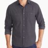 Men * | Wholesale Untuckit Button-Down Shirts Hemsworth Flannel Shirt Dark Grey