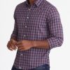 Men * | Budget Untuckit Button-Down Shirts Wrinkle-Free Performance Pico Shirt Dark Red