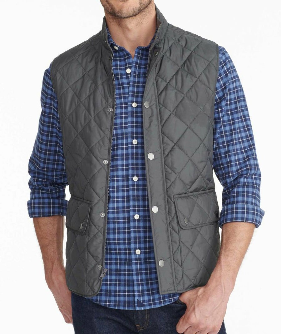 Men * | Wholesale Untuckit Quilted Field Vest Outerwear Grey