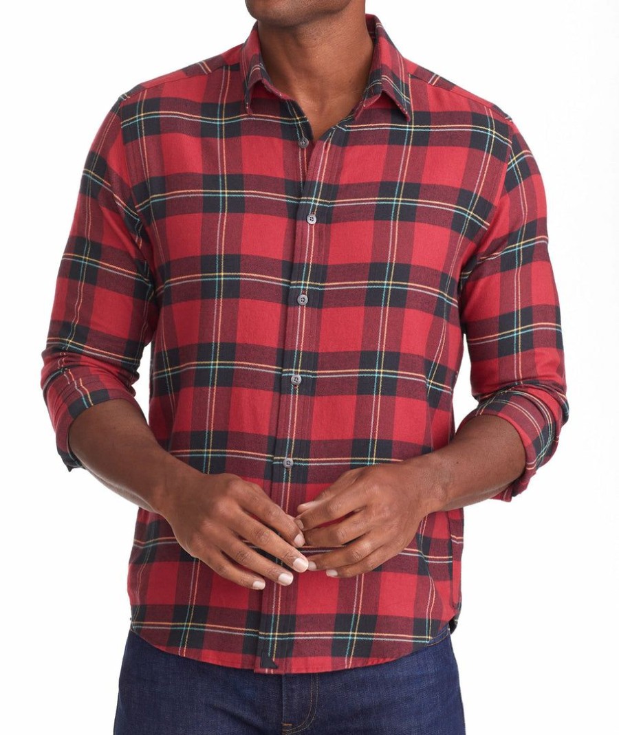 Men * | Best Pirce Untuckit Flannel Ardenga Shirt Red