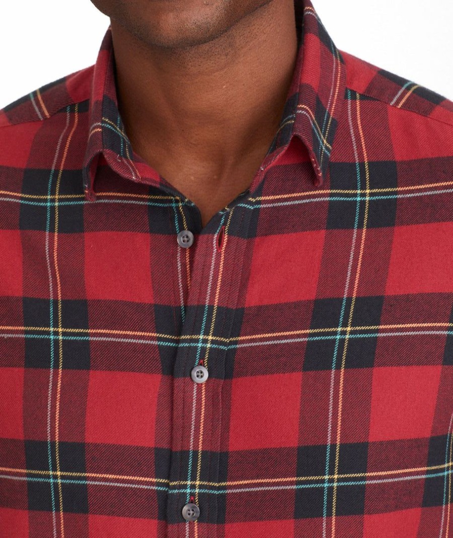 Men * | Best Pirce Untuckit Flannel Ardenga Shirt Red