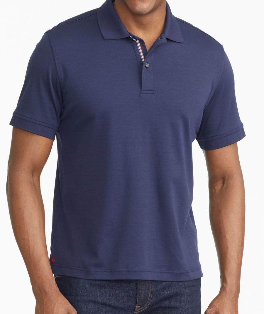 Men * | Wholesale Untuckit Wrinkle-Free Damaschino Polo Navy