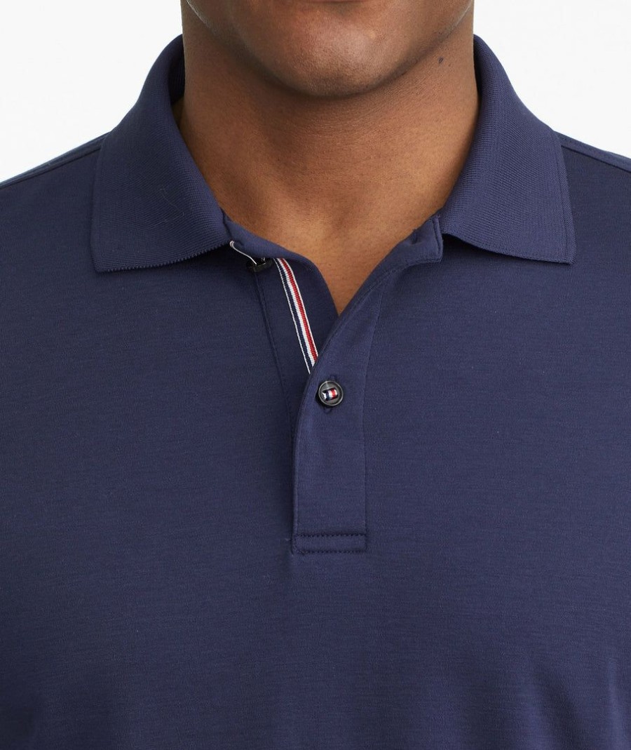 Men * | Wholesale Untuckit Wrinkle-Free Damaschino Polo Navy