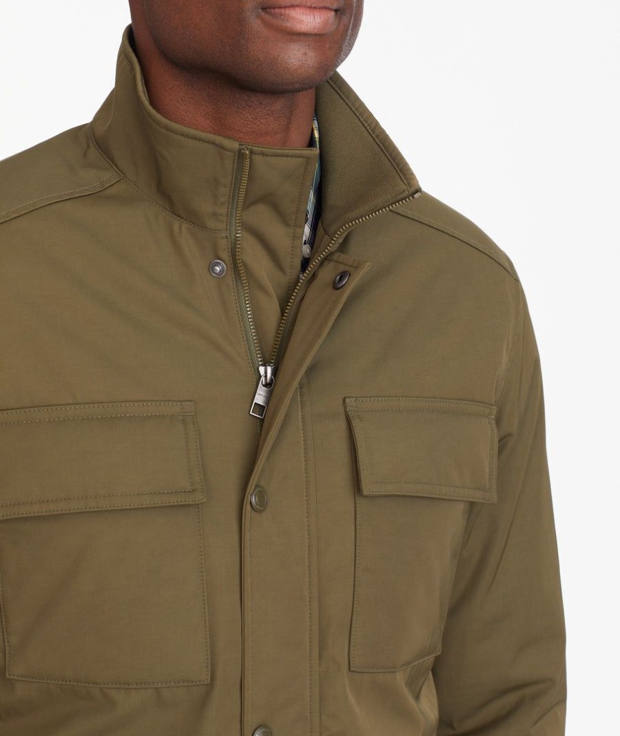 Men * | Top 10 Untuckit Water-Repellent Utility Jacket Dark Green