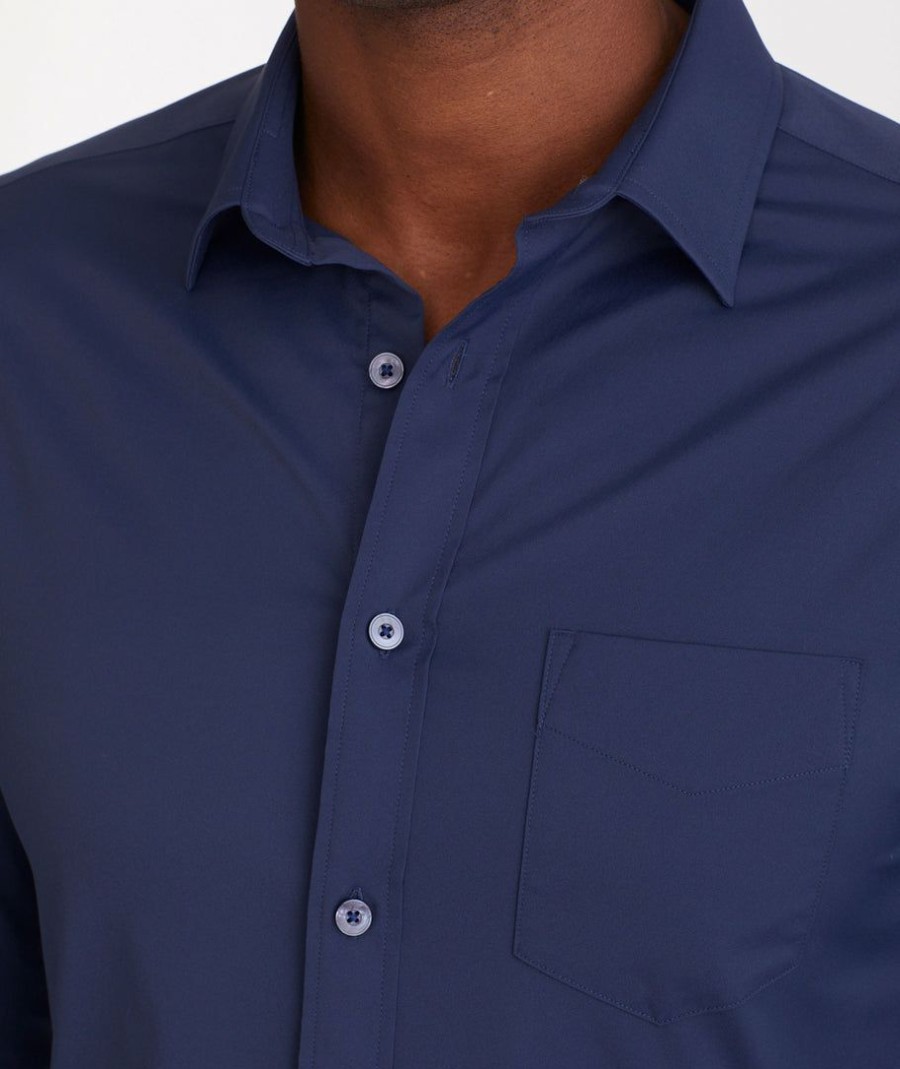 Men * | Best Reviews Of Untuckit Wrinkle-Free Performance Gironde Shirt Navy