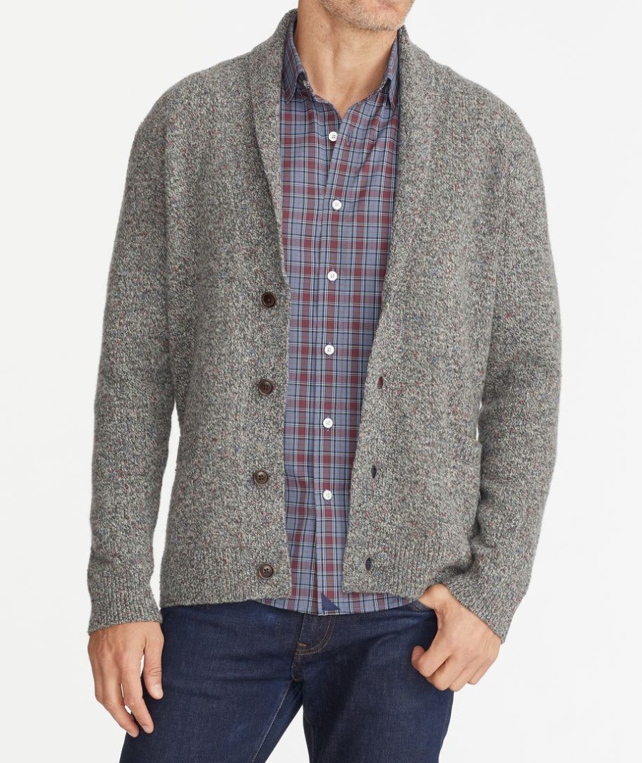 Men * | Best Sale Untuckit Donegal Cardigan Sweater Gray