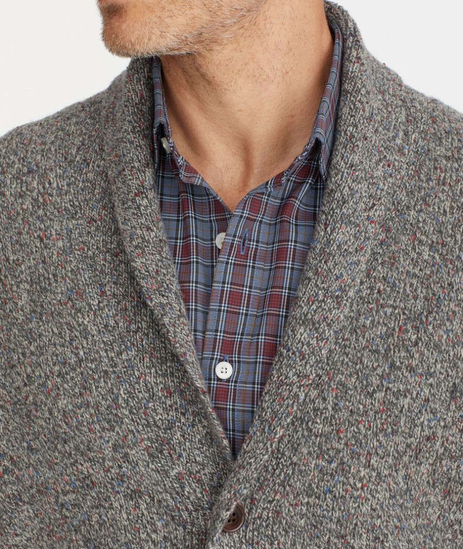 Men * | Best Sale Untuckit Donegal Cardigan Sweater Gray