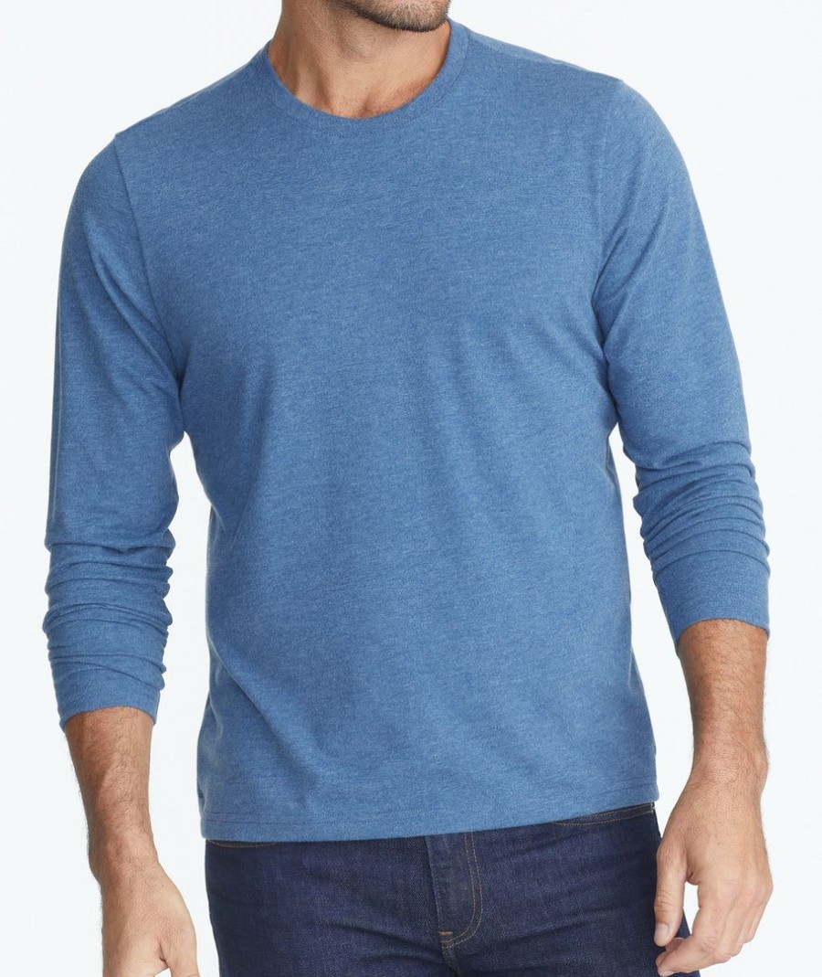 Men * | Buy Untuckit Ultrasoft Long-Sleeve Tee Blue