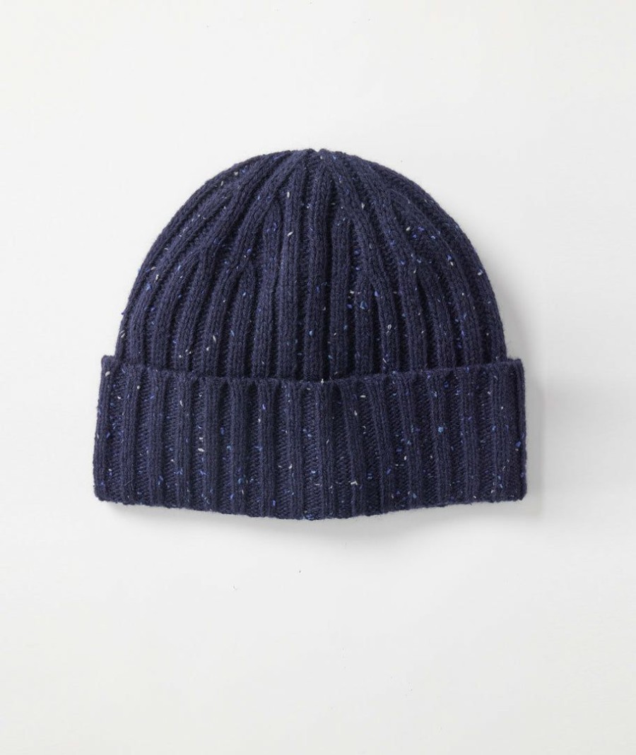 Men * | Best Pirce Untuckit Accessories & Shoes Donegal Knit Beanie Navy