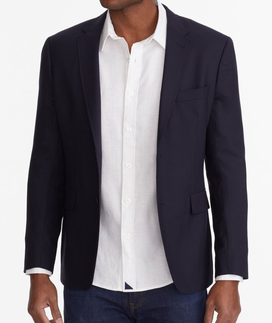 Men * | Best Sale Untuckit Wrinkle-Resistant Palazzo Sport Coat Navy