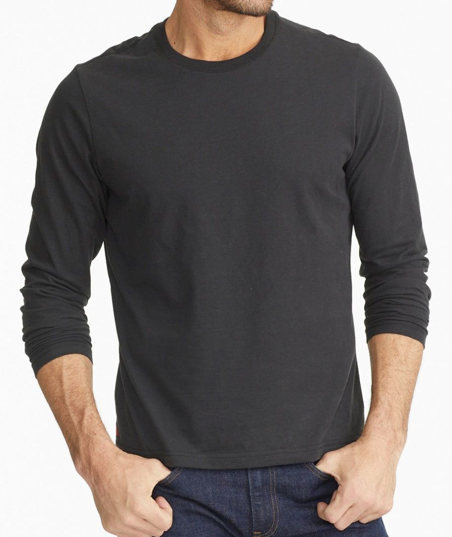 Men * | Wholesale Untuckit Ultrasoft Long-Sleeve Tee Tees & Henleys Black