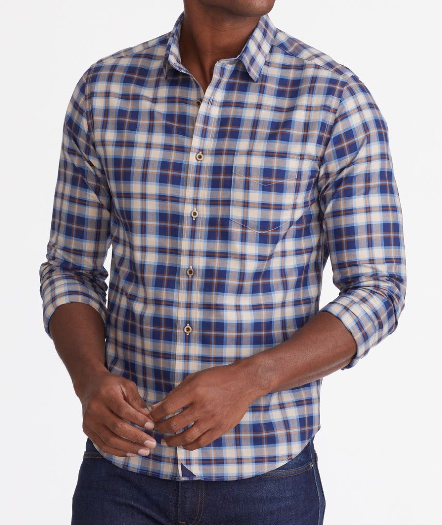 Men * | Best Sale Untuckit Wrinkle-Free Luke Shirt Navy