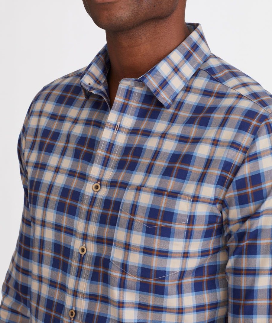 Men * | Best Sale Untuckit Wrinkle-Free Luke Shirt Navy