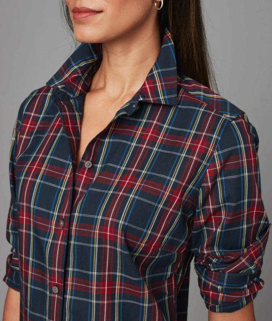 Women * | Top 10 Untuckit Icon Plaid Sadie Shirt Navy