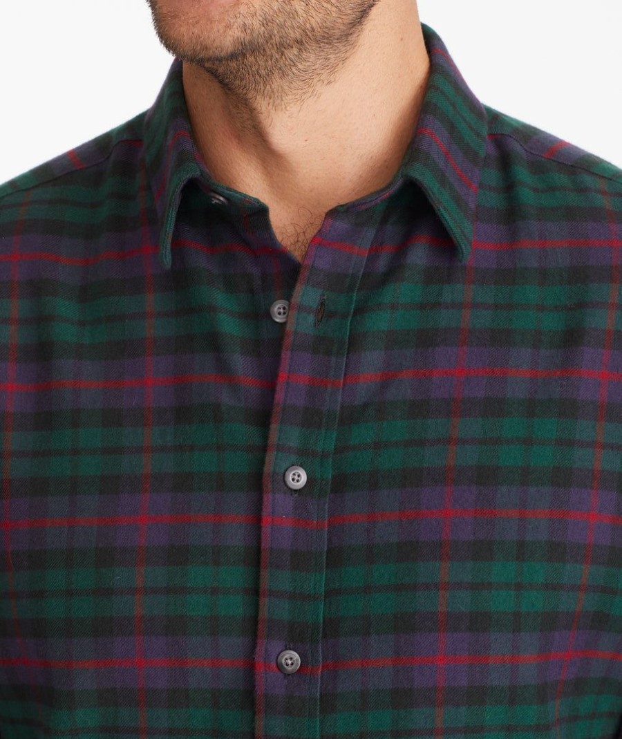 Men * | Promo Untuckit Flannel Moncayo Shirt Button-Down Shirts Green