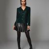 Women * | Budget Untuckit Shirts Velvet Gabby Shirt Green