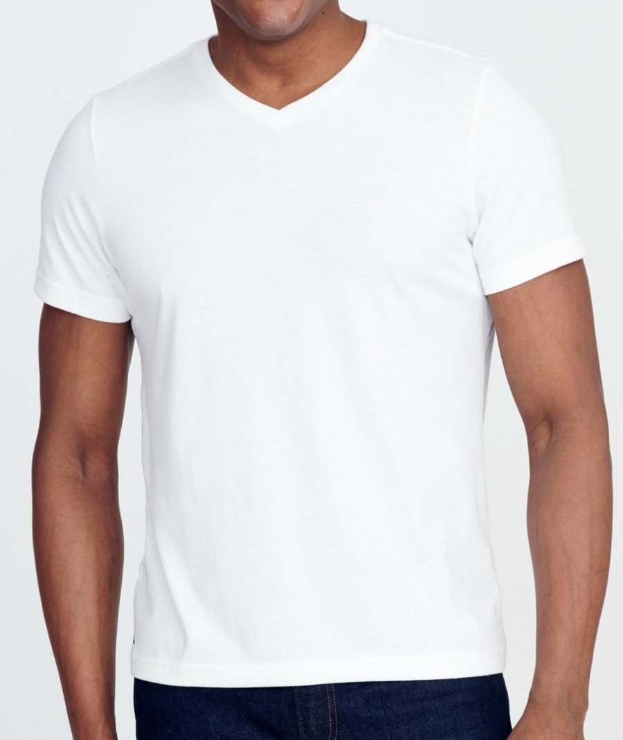 Men * | Top 10 Untuckit Ultrasoft V-Neck Tee Tees & Henleys White