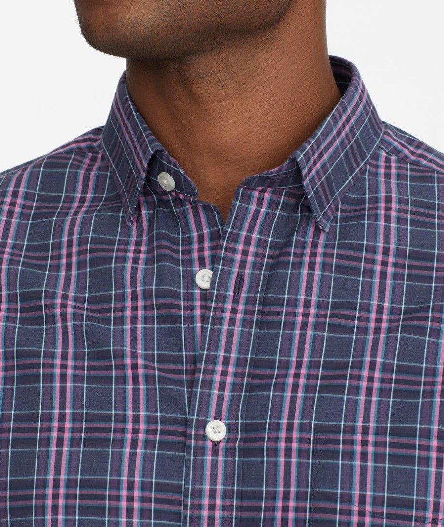 Men * | Best Sale Untuckit Button-Down Shirts Vintage Wash Sarmassa Shirt Navy