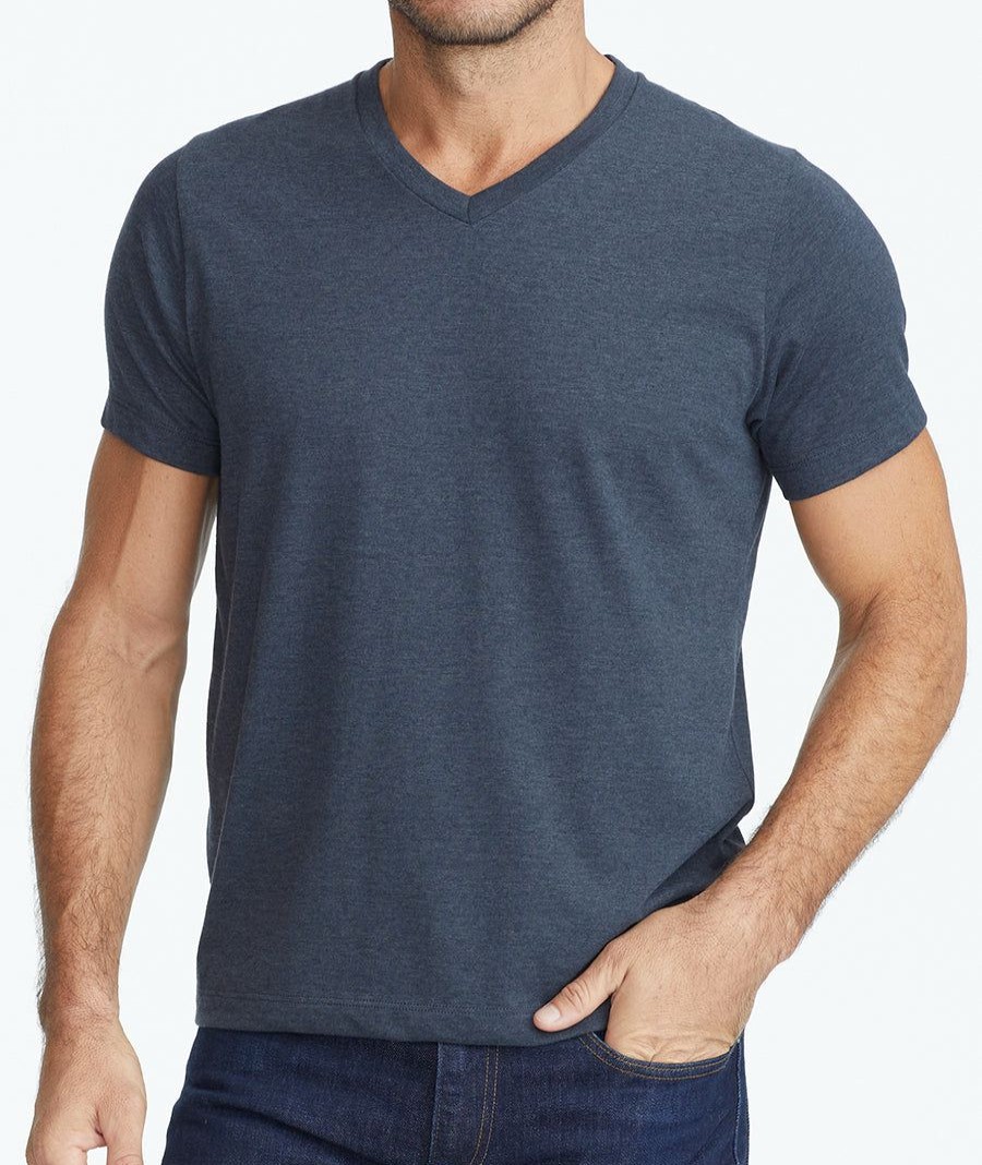 Men * | Flash Sale Untuckit Ultrasoft V-Neck Tee Tees & Henleys Blue