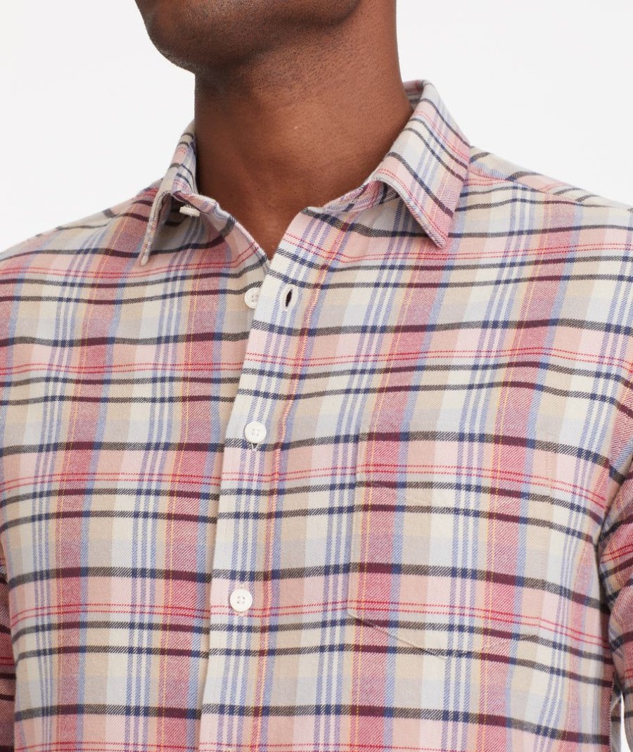 Men * | Wholesale Untuckit Button-Down Shirts Flannel Rudd Shirt Pink