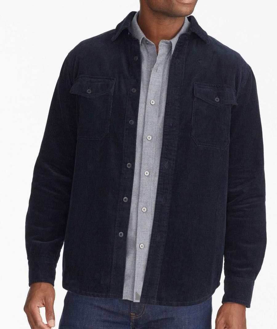 Men * | Brand New Untuckit Corduroy Overshirt Button-Down Shirts Navy