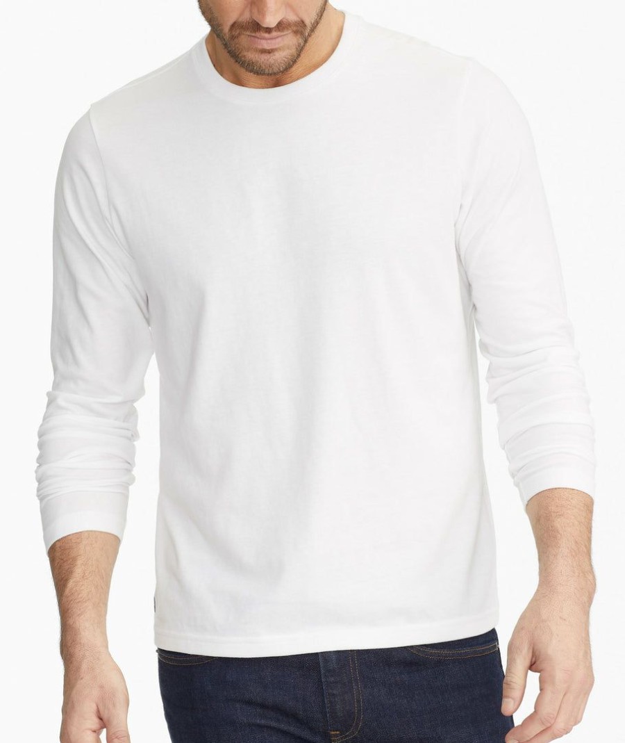 Men * | Deals Untuckit Tees & Henleys Ultrasoft Long-Sleeve Tee White