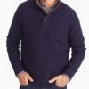 Men * | Best Pirce Untuckit Button-Neck Donegal Sweater Sweaters & Sweatshirts Navy