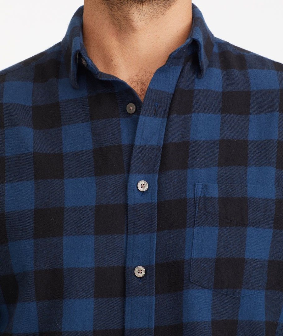 Men * | Cheapest Untuckit Flannel Barrelstone Shirt Black