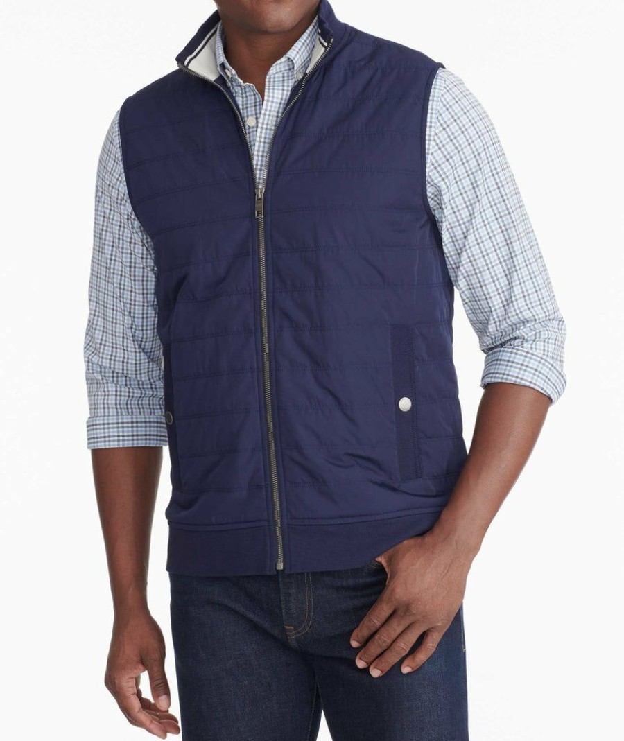 Men * | Brand New Untuckit Outerwear Lightweight Insulated Vest Navy