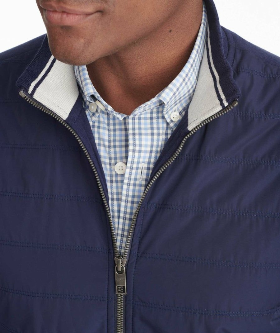 Men * | Brand New Untuckit Outerwear Lightweight Insulated Vest Navy