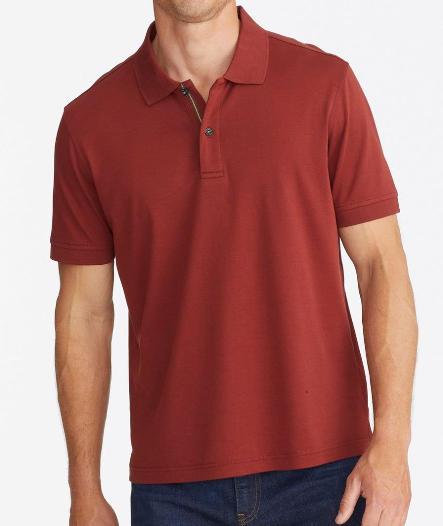 Men * | Brand New Untuckit Polos Wrinkle-Free Damaschino Polo Bright Red