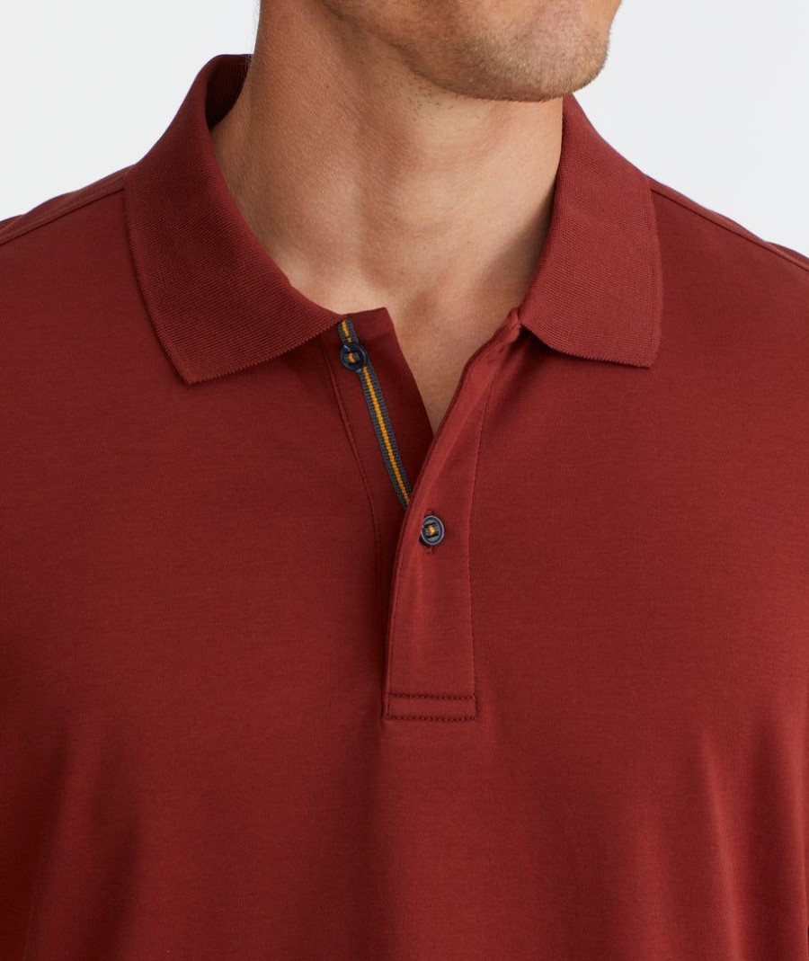 Men * | Brand New Untuckit Polos Wrinkle-Free Damaschino Polo Bright Red