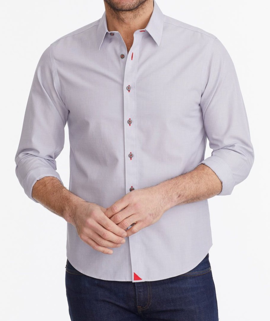 Men * | Cheap Untuckit Wrinkle-Free Rubican Shirt Button-Down Shirts Grey