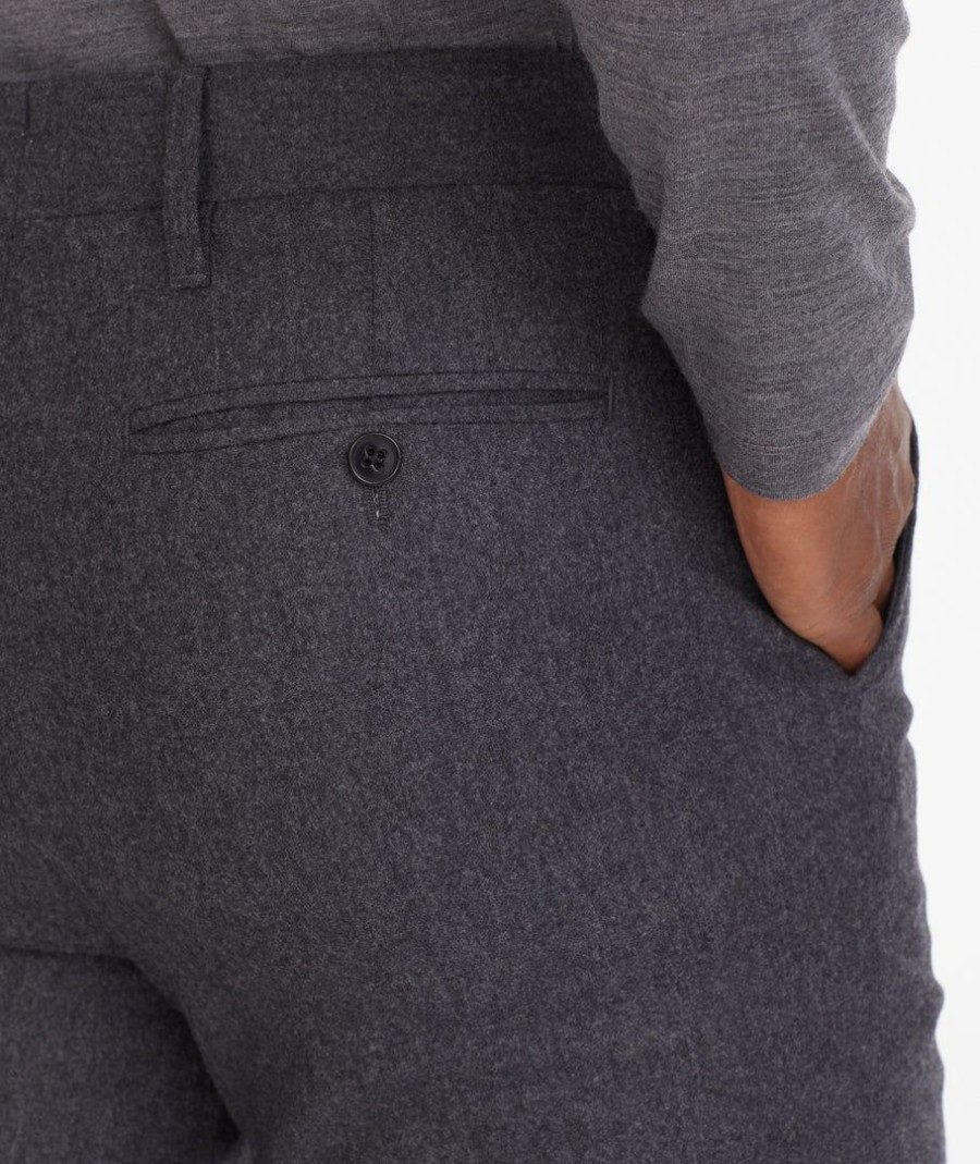 Men * | Cheapest Untuckit Wool Zermatt Casey Pants Dark Grey