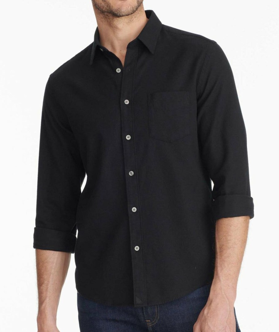 Men * | Best Reviews Of Untuckit Flannel Sherwood Shirt Black