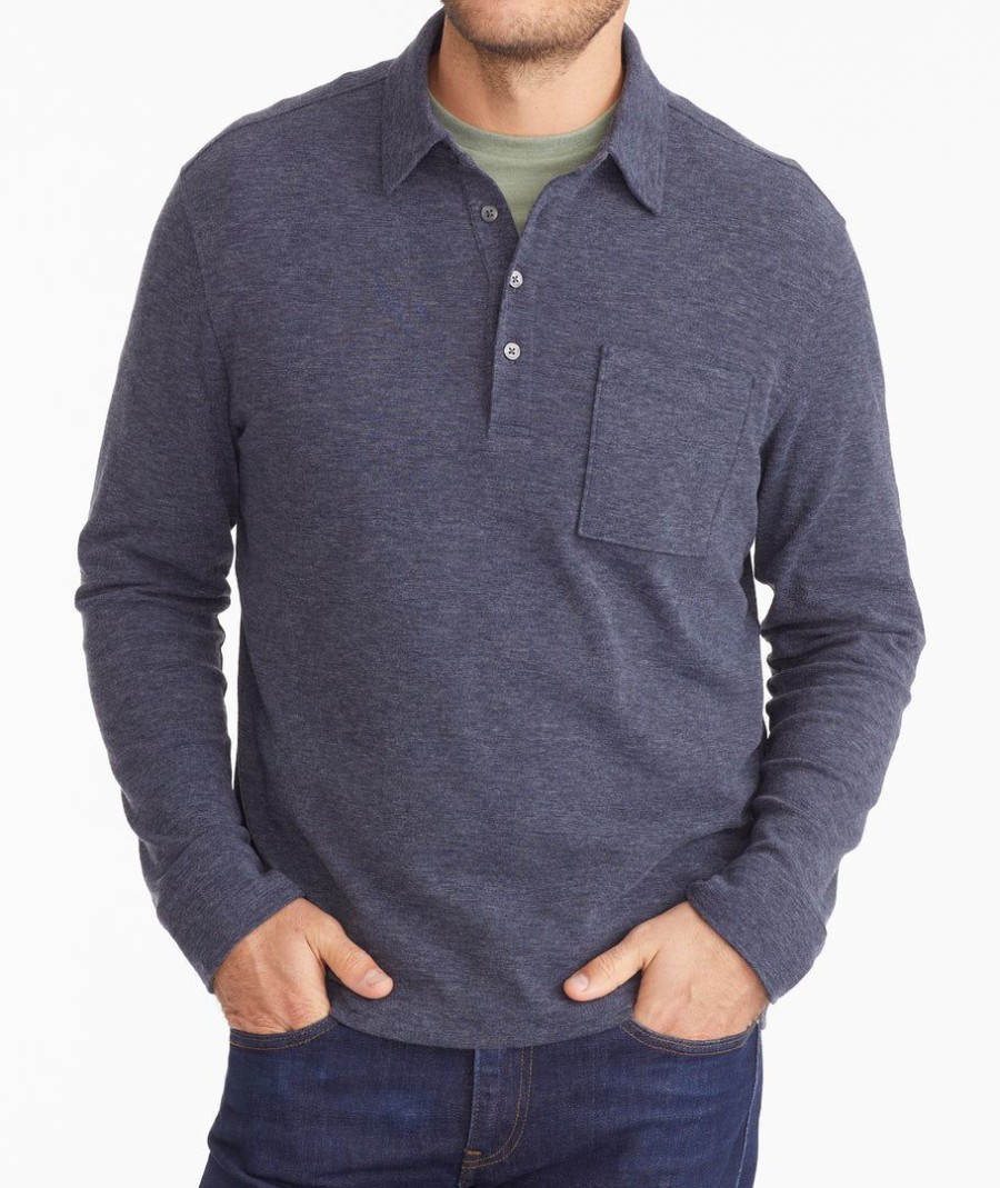 Men * | Best Sale Untuckit Polos Heavyweight Polo Navy