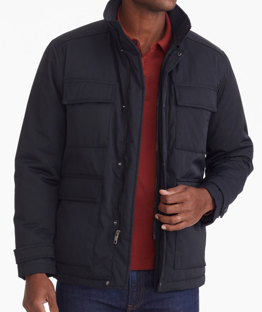 Men * | Best Deal Untuckit Water-Repellent Utility Jacket Black