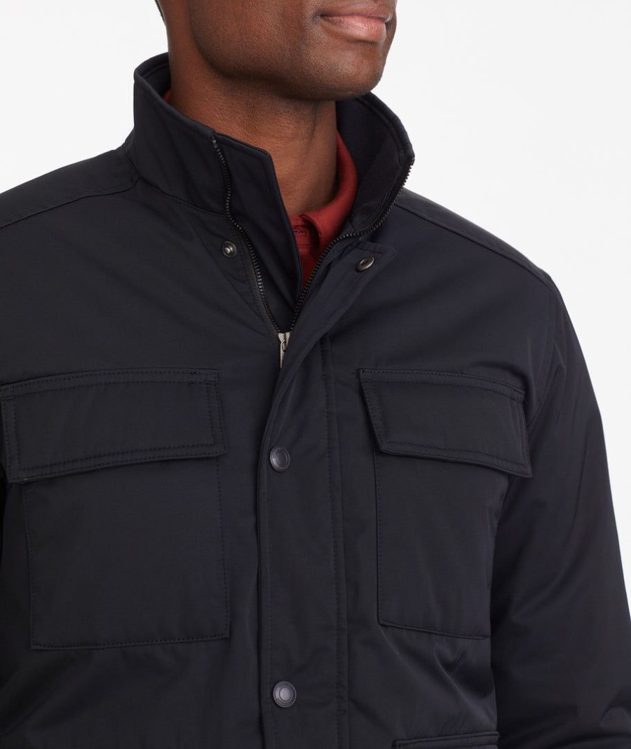 Men * | Best Deal Untuckit Water-Repellent Utility Jacket Black